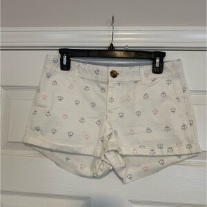 White anchor boating shorts